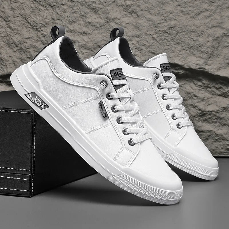 2026 New Arrival Plus Size Men's Leather Casual Shoes All-season Fashion Non-slip Soft Sole Sneakers