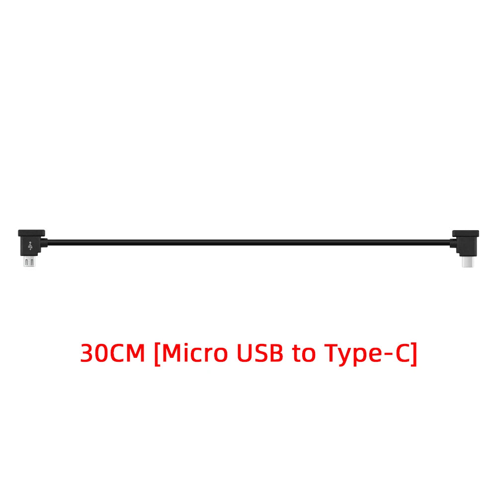 OTG-datakabel för DJI Mavic Mini, Spark & Mavic Pro – Type-C & iOS, 15/30cm