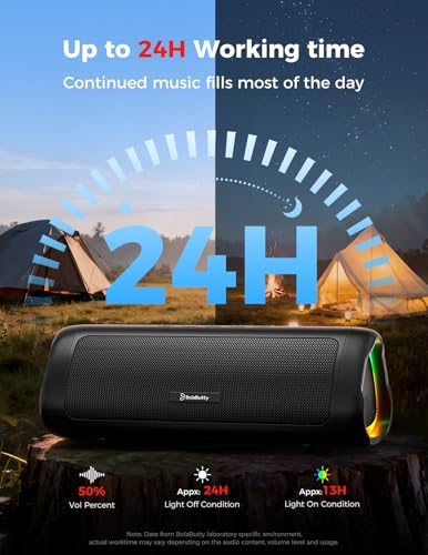 BolaButty Bluetooth Speaker, 20W HD Sound, Portable Wireless, IPX5 Waterproof, Up to 24H Playtime, TWS Pairing, for Home/Party/Outdoor/Camping/Beach Essentials, Electronic Gadgets, Birthday Gift