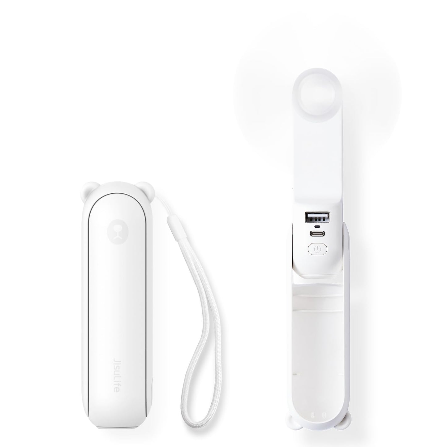 JISULIFE 3 IN 1 Handheld Mini Fan - Portable Fan & Power Bank & Flashlight, 19H Max Cooling, USB Rechargeable, Pocket-Sized for Travel, Cruise, Concerts, Makeup, 2026 Summer Gifts for Women