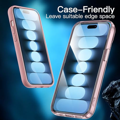 JETech Screen Protector for iPhone 17/16/15 Series, Tempered Glass Film with Easy Installation Tool, Case-Friendly, HD Clear, 3-Pack