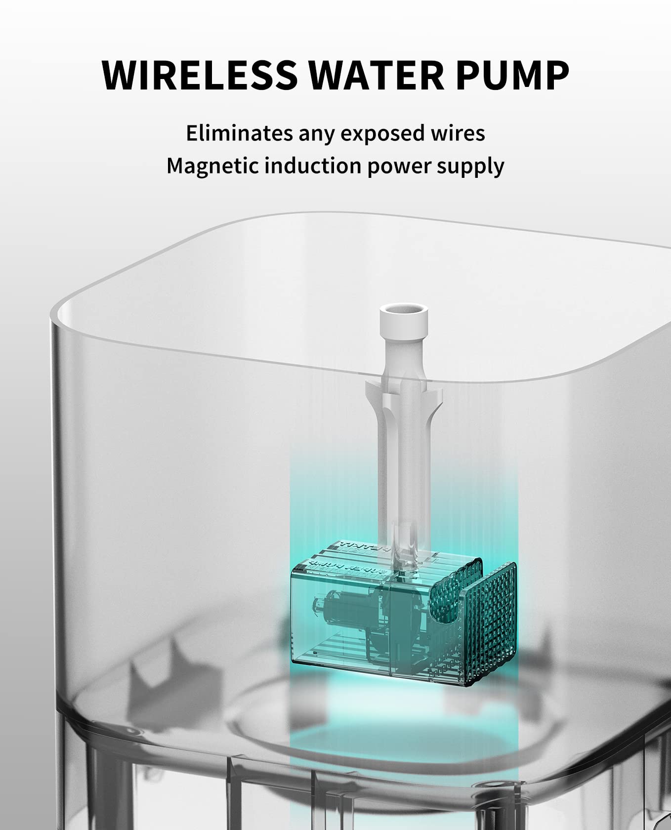 PETKIT New Cat Water Fountain with Wireless Pump, Ultra Quiet 65oz/1.85L Pet Water Fountain for Cats and Dogs Inside, Detachable Design Easy to Clean and Assemble, Filters Included
