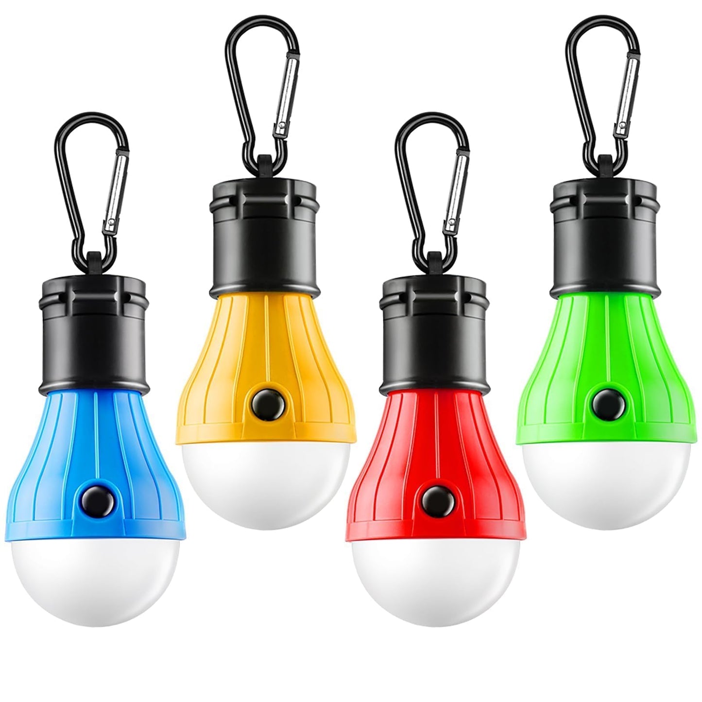 FLY2SKY Tent Lamp Portable LED Tent Lights 4 Packs Hook Hurricane Emergency Lights LED Camping Light Bulb Camping Tent Lantern Bulb Camping Equipment for Camping Hiking Backpacking Fishing Outage