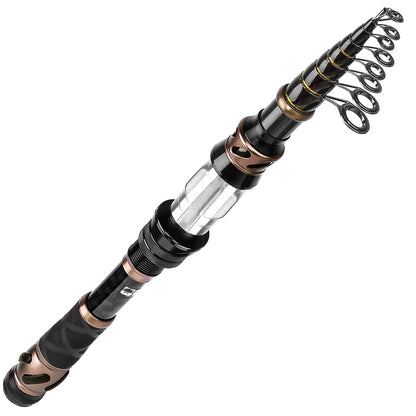 PLUSINNO Fishing Rod and Reel Combos - Carbon Fiber Telescopic Fishing Pole - Spinning Reel 12 +1 Shielded Bearings Stainless Steel BB