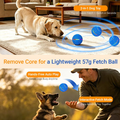 GULUNOOK Interactive Dog Ball Toy for Small Medium Dogs – Smart Auto Moving Bouncing Ball with LED Lights, 3 Play Modes, Durable E-TPU, USB Rechargeable, 2.8” Dog Toys to Keep Dogs Busy