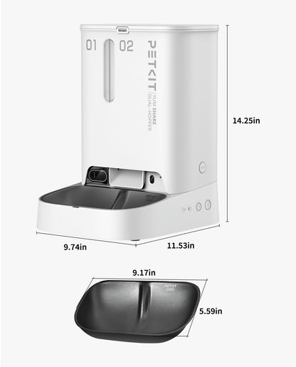 PETKIT Automatic Cat Feeder with Camera, 1080P HD Video with Night Vision, 2.4G WiFi Pet Feeder for Cat & Small Dog, 2-Way Audio & Meal Call Pet Food Dispenser with Desiccant Bag, Motion Capturing