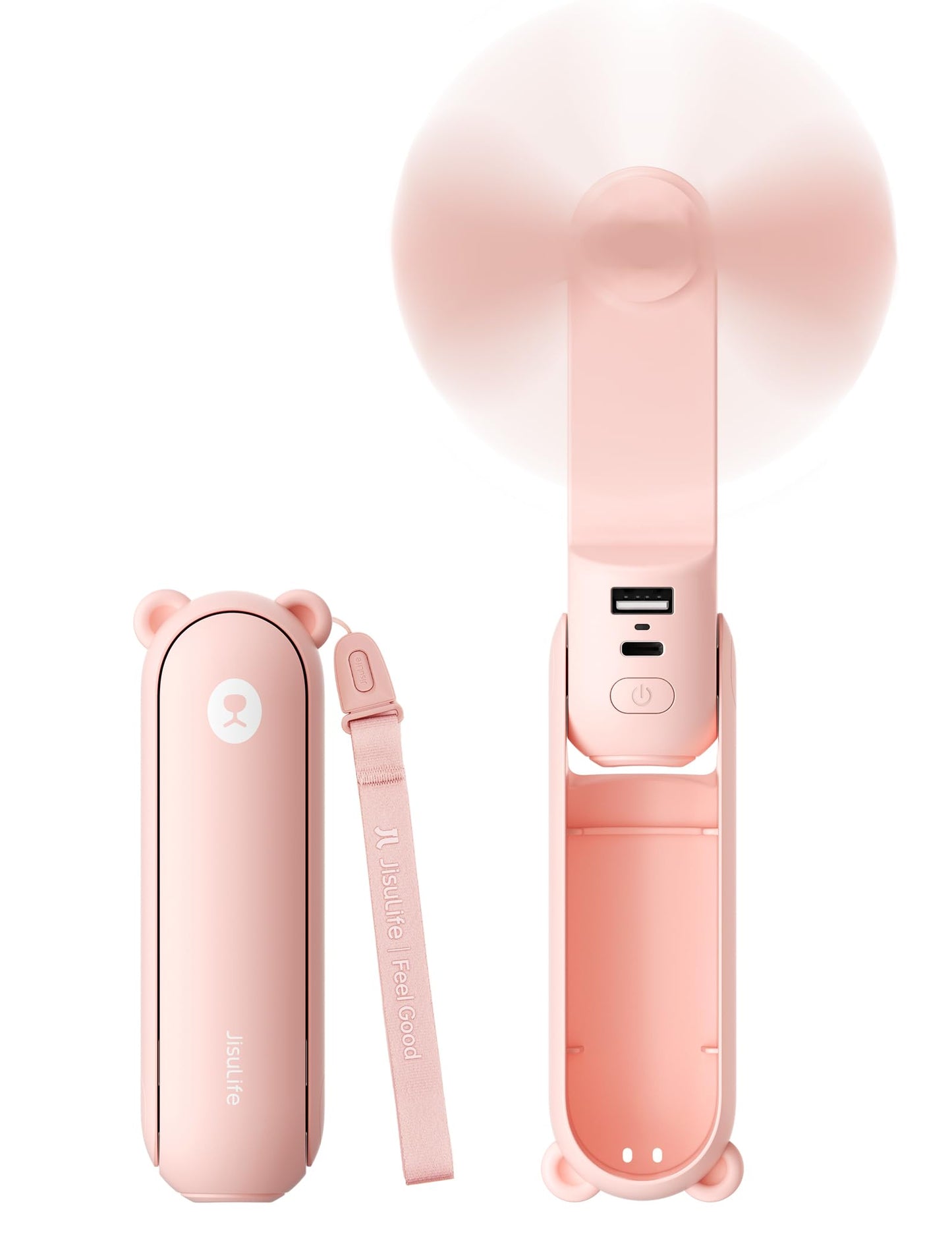 JISULIFE 3 IN 1 Handheld Mini Fan - Portable Fan & Power Bank & Flashlight, 19H Max Cooling, USB Rechargeable, Pocket-Sized for Travel, Cruise, Concerts, Makeup, 2026 Summer Gifts for Women