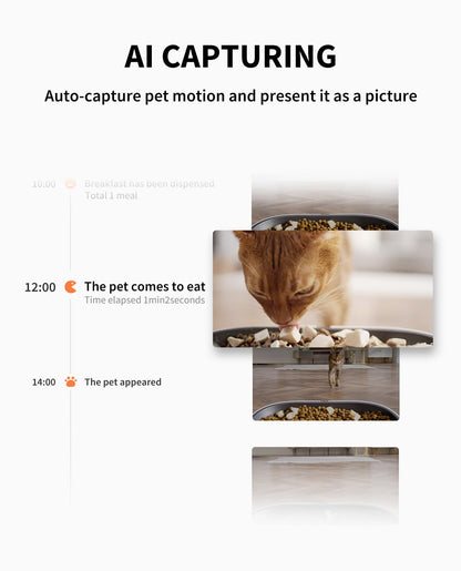 PETKIT Automatic Cat Feeder with Camera, 1080P HD Video with Night Vision, 2.4G WiFi Pet Feeder for Cat & Small Dog, 2-Way Audio & Meal Call Pet Food Dispenser with Desiccant Bag, Motion Capturing