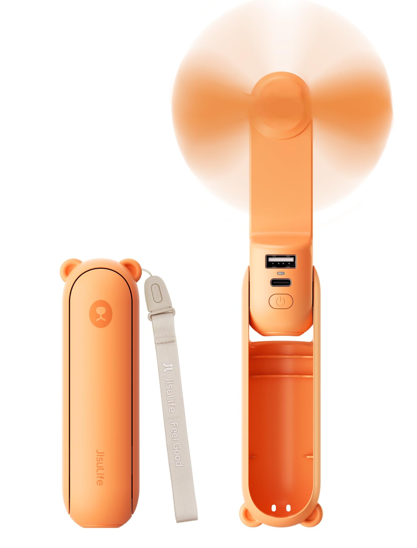 JISULIFE 3 IN 1 Handheld Mini Fan - Portable Fan & Power Bank & Flashlight, 19H Max Cooling, USB Rechargeable, Pocket-Sized for Travel, Cruise, Concerts, Makeup, 2026 Summer Gifts for Women