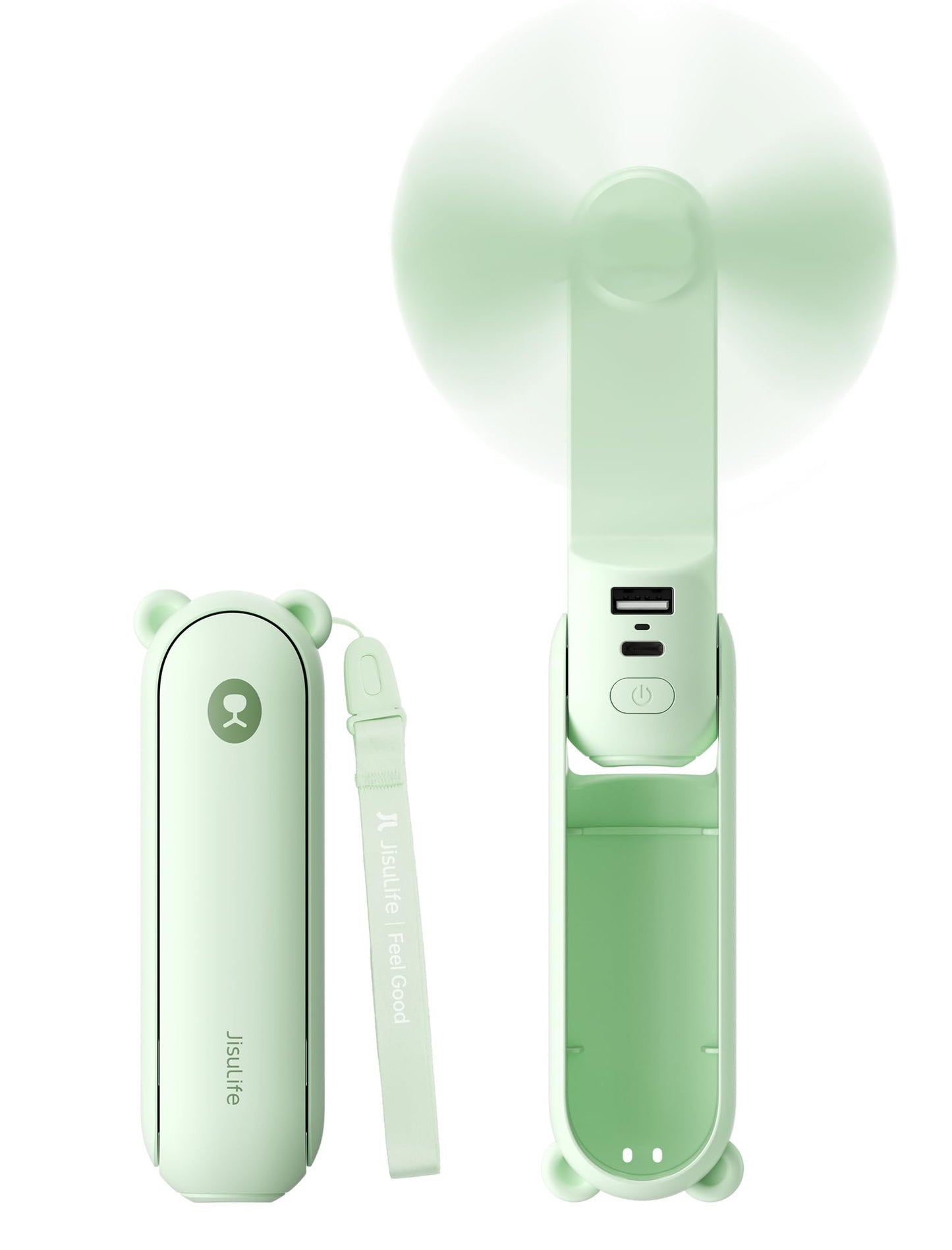 JISULIFE 3 IN 1 Handheld Mini Fan - Portable Fan & Power Bank & Flashlight, 19H Max Cooling, USB Rechargeable, Pocket-Sized for Travel, Cruise, Concerts, Makeup, 2026 Summer Gifts for Women