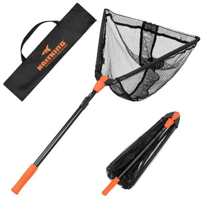 KastKing Pontus Fishing Net, Foldable & Lightweight Landing Net with Built in Length Scale, Strength Aluminum Handle, Fishing Gear and Gift for Men