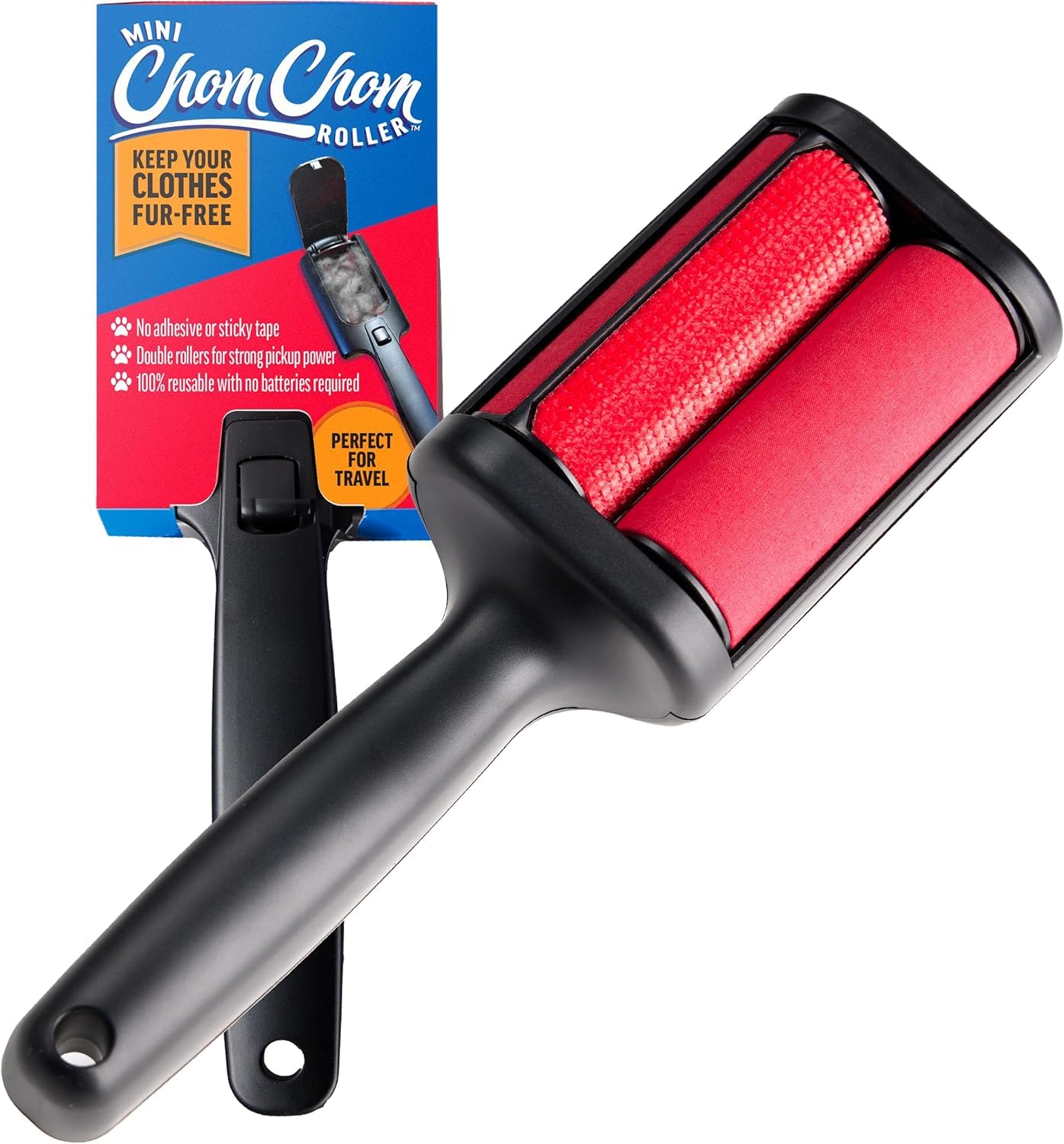 ChomChom Pet Hair Remover - Reusable Cat and Dog Hair Remover for Furniture, Couch, Carpet, Car Seats and Bedding - Eco-Friendly, Portable, Multi-Surface Lint Roller & Animal Fur Removal