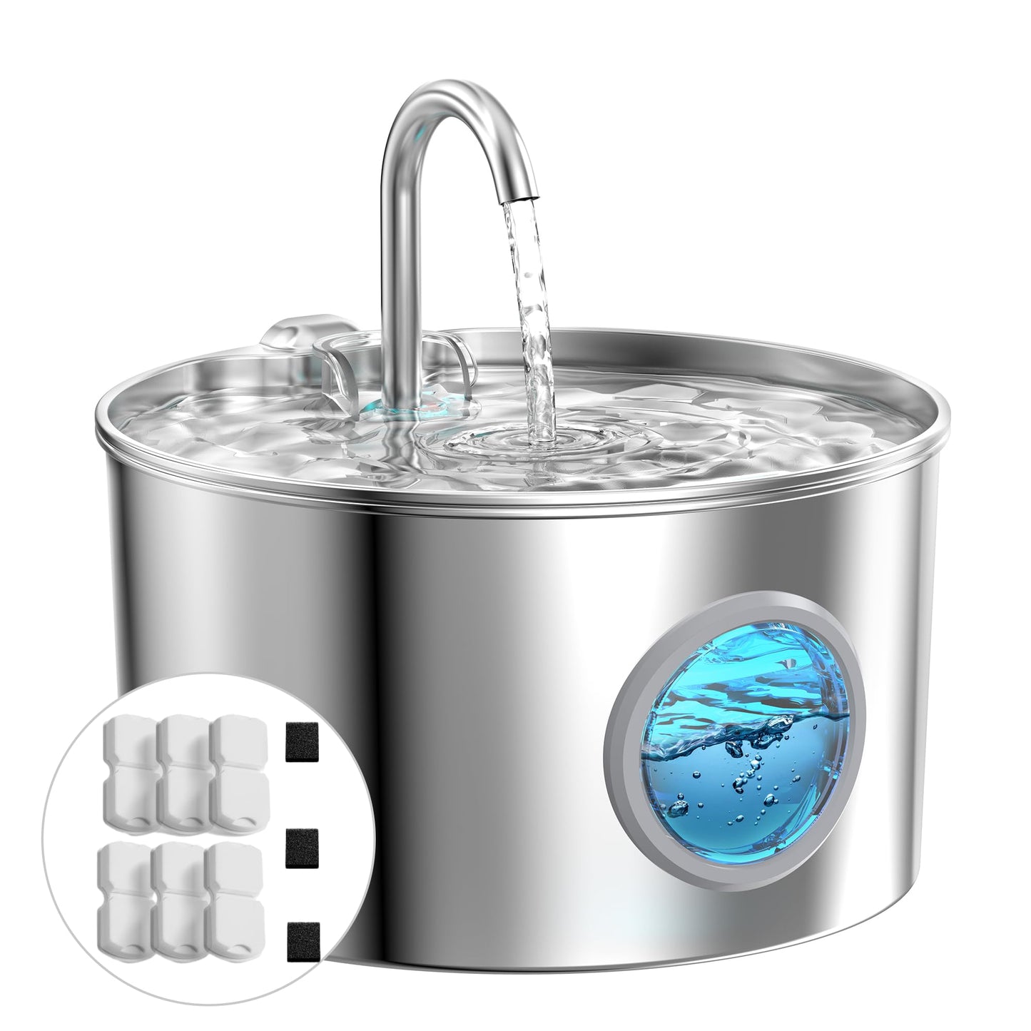 GIOTOHUN Cat Water Fountain Stainless Steel Pet Fountain
