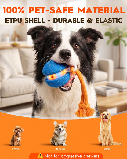 Xeuch Interactive Dog Toys, Automatic Irregular Moving and Rolling Dog Ball with 2 Speed Modes, E-TPU Material, Motion Activated Pet Toys with Rope for Dogs Puppies, Dog Stimulation Toy