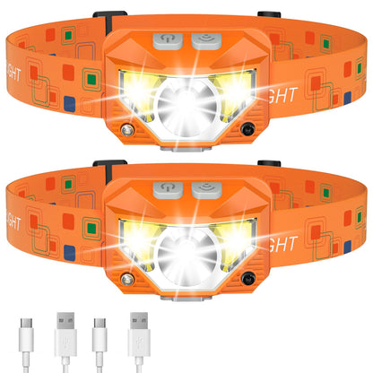 LHKNL Headlamp Flashlight, 1200 Lumen Ultra-Light Bright LED Rechargeable Headlight with White Red Light, Waterproof Motion Sensor Head Lamp, 8 Modes for Outdoor Camping Running Cycling Fishing