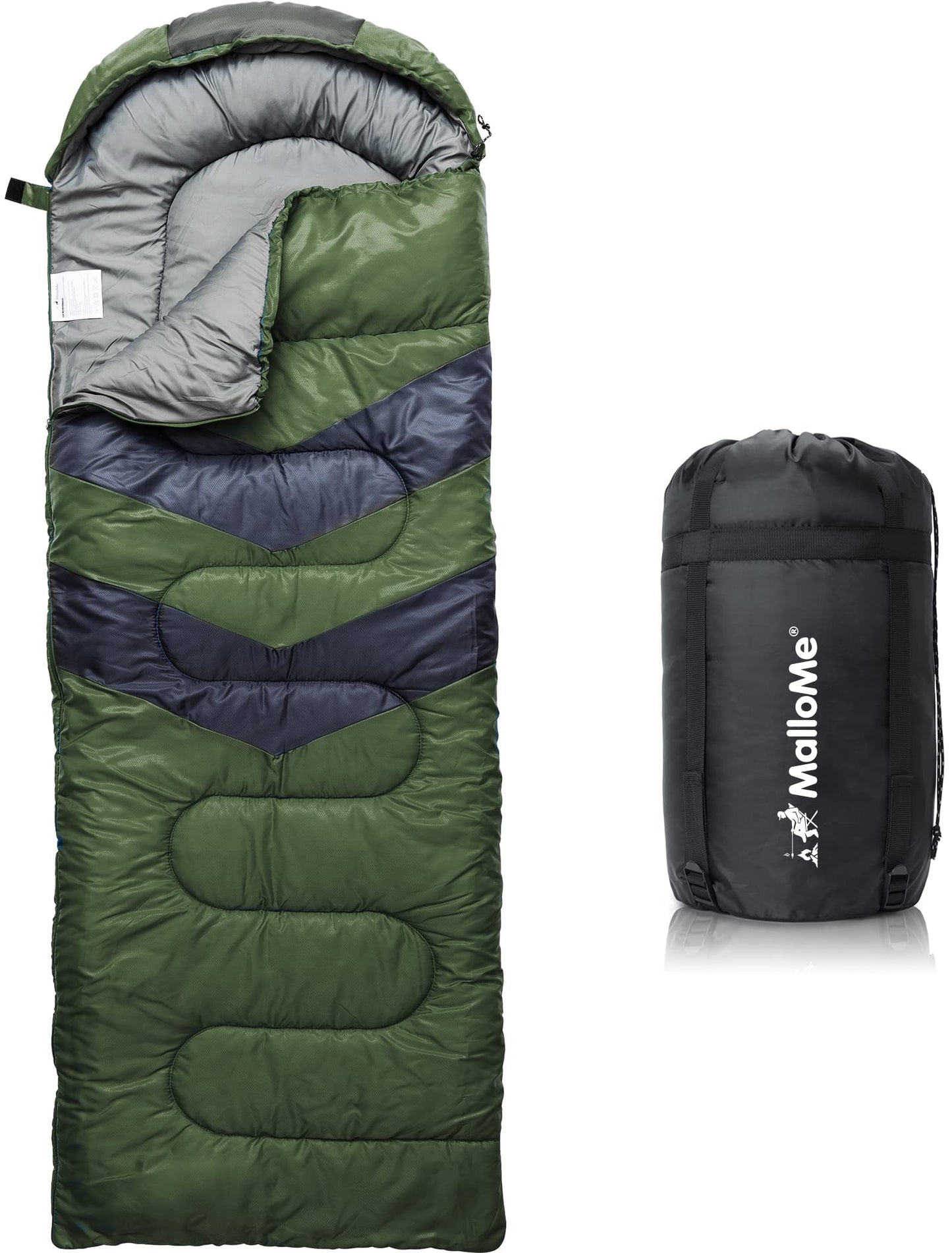 MalloMe Sleeping Bags for Adults Cold Weather & Warm - Backpacking Camping Sleeping Bag for Kids, Girls, Boys - Lightweight Camping Essentials Gear Accessories Hiking Sleep Must Haves Single & Double