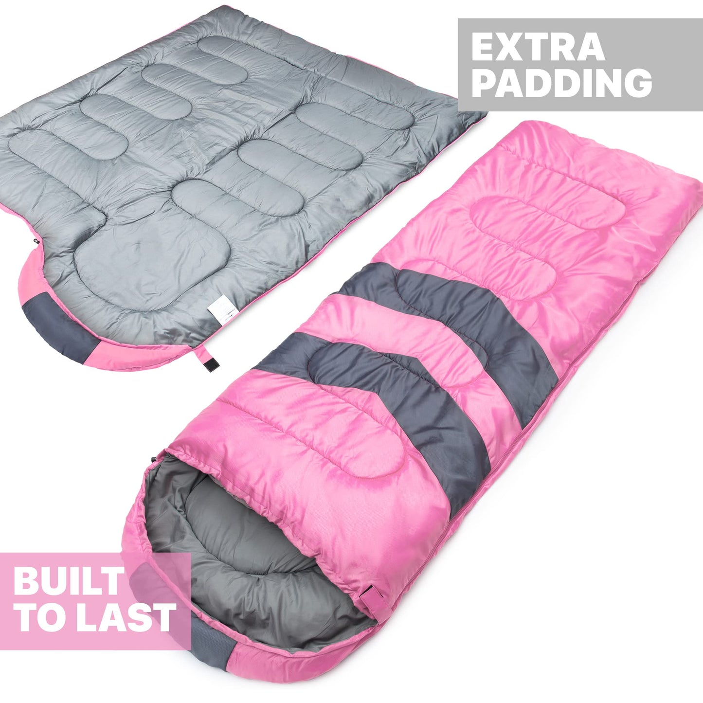 MalloMe Sleeping Bags for Adults Cold Weather & Warm - Backpacking Camping Sleeping Bag for Kids, Girls, Boys - Lightweight Camping Essentials Gear Accessories Hiking Sleep Must Haves Single & Double