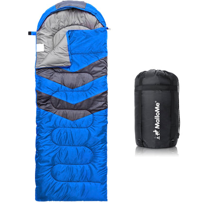 MalloMe Sleeping Bags for Adults Cold Weather & Warm - Backpacking Camping Sleeping Bag for Kids, Girls, Boys - Lightweight Camping Essentials Gear Accessories Hiking Sleep Must Haves Single & Double