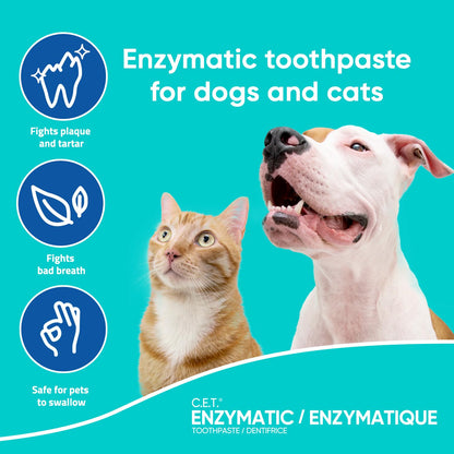 Virbac C.E.T.® Enzymatic Toothpaste| Tartar & Plaque Control for Fresh Breath | Pet Dental Care Toothpaste