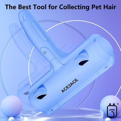 ACE2ACE Pet Hair Removal Tool, Reusable Lint Roller for Pet Hair, Self Clean Cat Hair Remover with Fur Bin, Dog Hair Remover for Couch, Furniture, Carpet, Sofa and Bedding