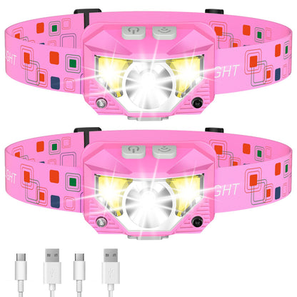 LHKNL Headlamp Flashlight, 1200 Lumen Ultra-Light Bright LED Rechargeable Headlight with White Red Light, Waterproof Motion Sensor Head Lamp, 8 Modes for Outdoor Camping Running Cycling Fishing