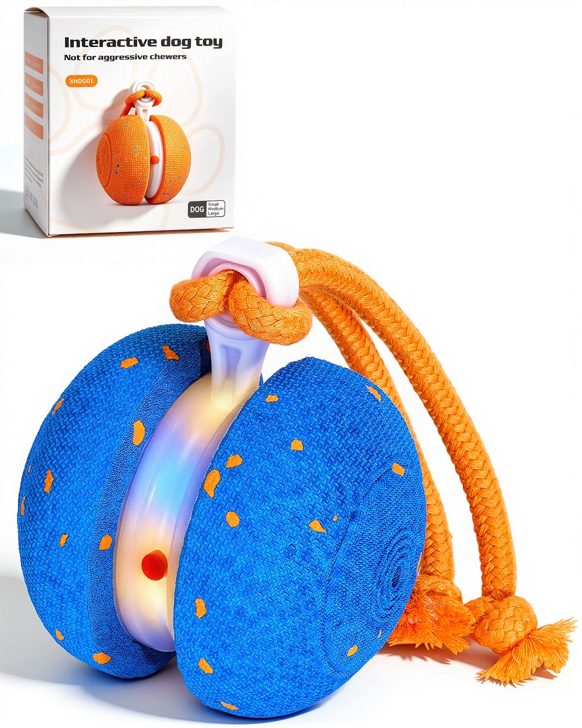 Xeuch Interactive Dog Toys, Automatic Irregular Moving and Rolling Dog Ball with 2 Speed Modes, E-TPU Material, Motion Activated Pet Toys with Rope for Dogs Puppies, Dog Stimulation Toy