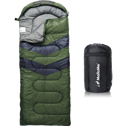 MalloMe Sleeping Bags for Adults Cold Weather & Warm - Backpacking Camping Sleeping Bag for Kids, Girls, Boys - Lightweight Camping Essentials Gear Accessories Hiking Sleep Must Haves Single & Double