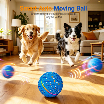GULUNOOK Interactive Dog Ball Toy for Small Medium Dogs – Smart Auto Moving Bouncing Ball with LED Lights, 3 Play Modes, Durable E-TPU, USB Rechargeable, 2.8” Dog Toys to Keep Dogs Busy