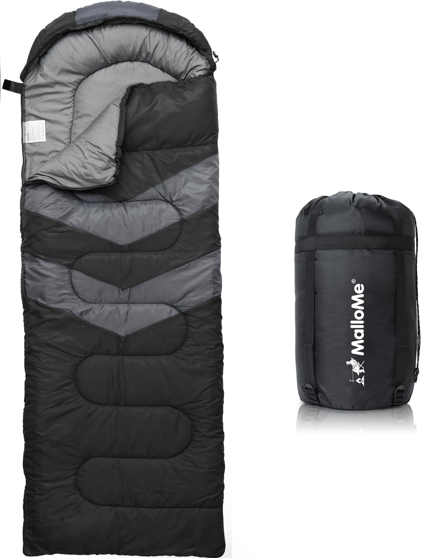 MalloMe Sleeping Bags for Adults Cold Weather & Warm - Backpacking Camping Sleeping Bag for Kids, Girls, Boys - Lightweight Camping Essentials Gear Accessories Hiking Sleep Must Haves Single & Double