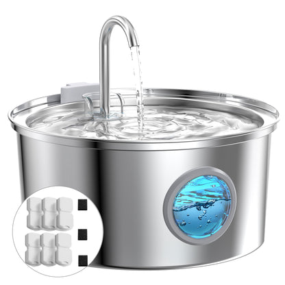 GIOTOHUN Cat Water Fountain Stainless Steel Pet Fountain