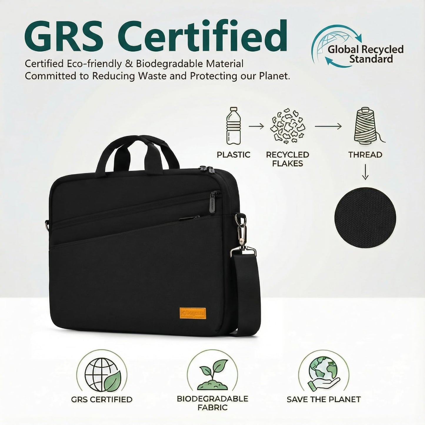 bagasin 15 15.6 16 17 17.3 inch Laptop Computer PC Shoulder Bag Carrying Case, Water-Repellent Briefcase