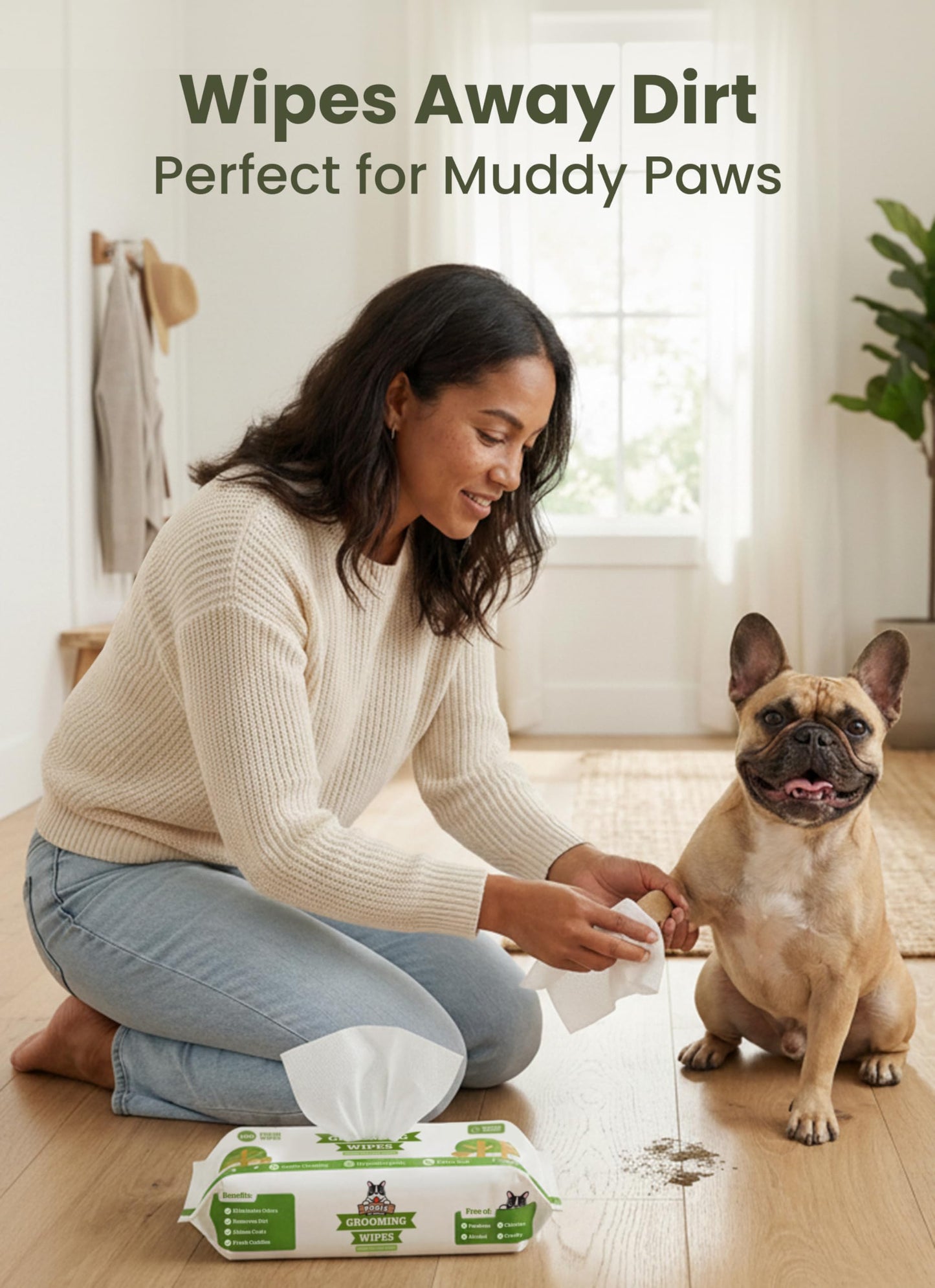 Pogi’s Dog Wipes – Hypoallergenic Pet Wipes for Paws, Body & Butt – Cleaning & Hydrating