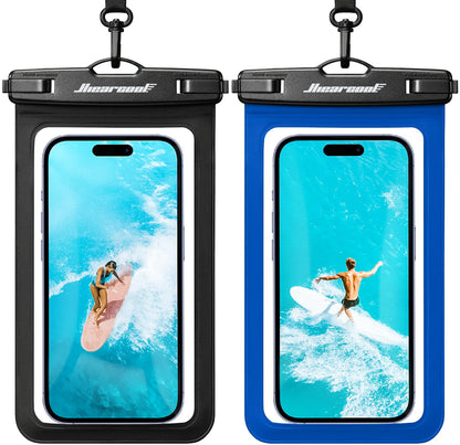 Hiearcool Universal Waterproof Case, Waterproof Phone Pouch Compatible for iPhone 14 13 12 11 Pro Max XS Plus Samsung Galaxy S22 Cellphone Up to 8.3", IPX8 Cellphone Dry Bag for Vacation-2 Pack