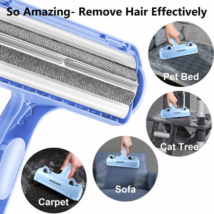 ACE2ACE Pet Hair Removal Tool, Reusable Lint Roller for Pet Hair, Self Clean Cat Hair Remover with Fur Bin, Dog Hair Remover for Couch, Furniture, Carpet, Sofa and Bedding