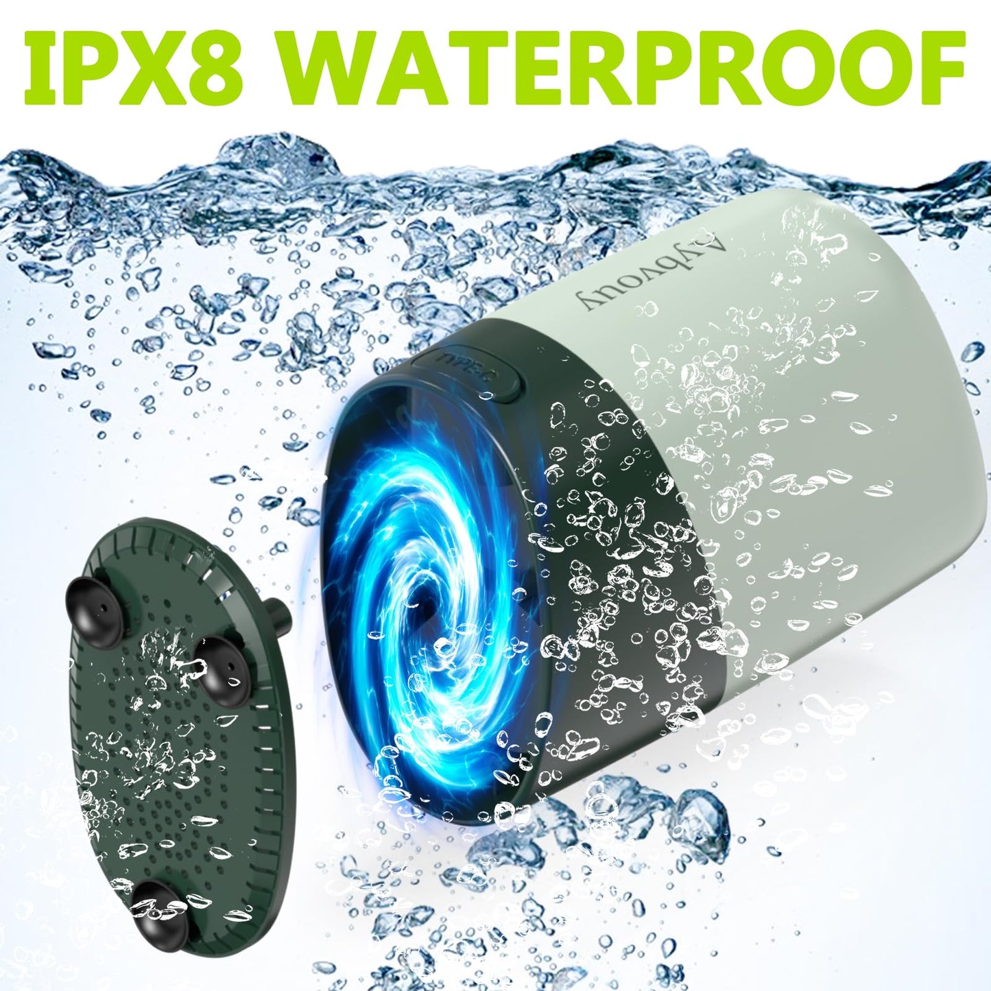 Aybvouy Portable Shower for Camping, 6000mAh Rechargeable Electric Outdoor Camping Shower Pump with LED Display, 4 Spray Modes, IPX8 Waterproof for Hiking, Travel, Car Washing & Pet Bath