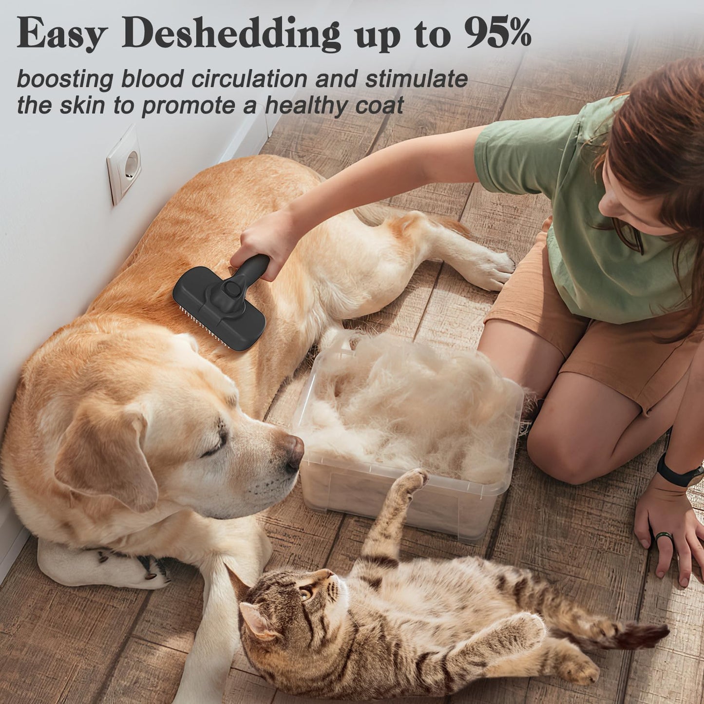 SWIHAUK Self Cleaning Slicker Brush for Pets