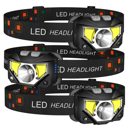 LHKNL Headlamp Flashlight, 1200 Lumen Ultra-Light Bright LED Rechargeable Headlight with White Red Light, Waterproof Motion Sensor Head Lamp, 8 Modes for Outdoor Camping Running Cycling Fishing