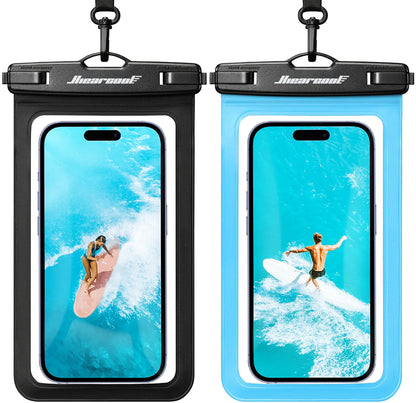 Hiearcool Universal Waterproof Case, Waterproof Phone Pouch Compatible for iPhone 14 13 12 11 Pro Max XS Plus Samsung Galaxy S22 Cellphone Up to 8.3", IPX8 Cellphone Dry Bag for Vacation-2 Pack
