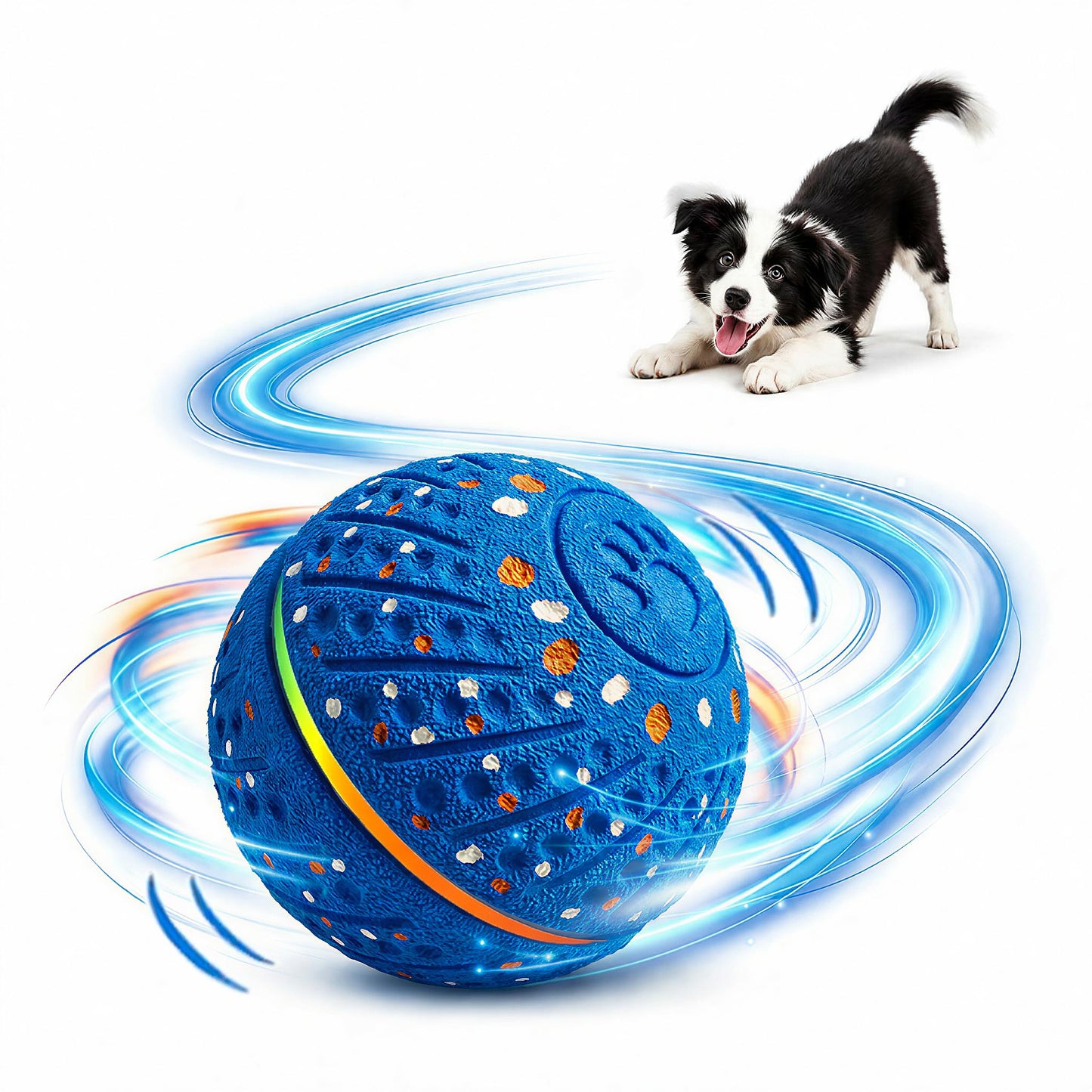 GULUNOOK Interactive Dog Ball Toy for Small Medium Dogs – Smart Auto Moving Bouncing Ball with LED Lights, 3 Play Modes, Durable E-TPU, USB Rechargeable, 2.8” Dog Toys to Keep Dogs Busy