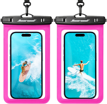Hiearcool Universal Waterproof Case, Waterproof Phone Pouch Compatible for iPhone 14 13 12 11 Pro Max XS Plus Samsung Galaxy S22 Cellphone Up to 8.3", IPX8 Cellphone Dry Bag for Vacation-2 Pack
