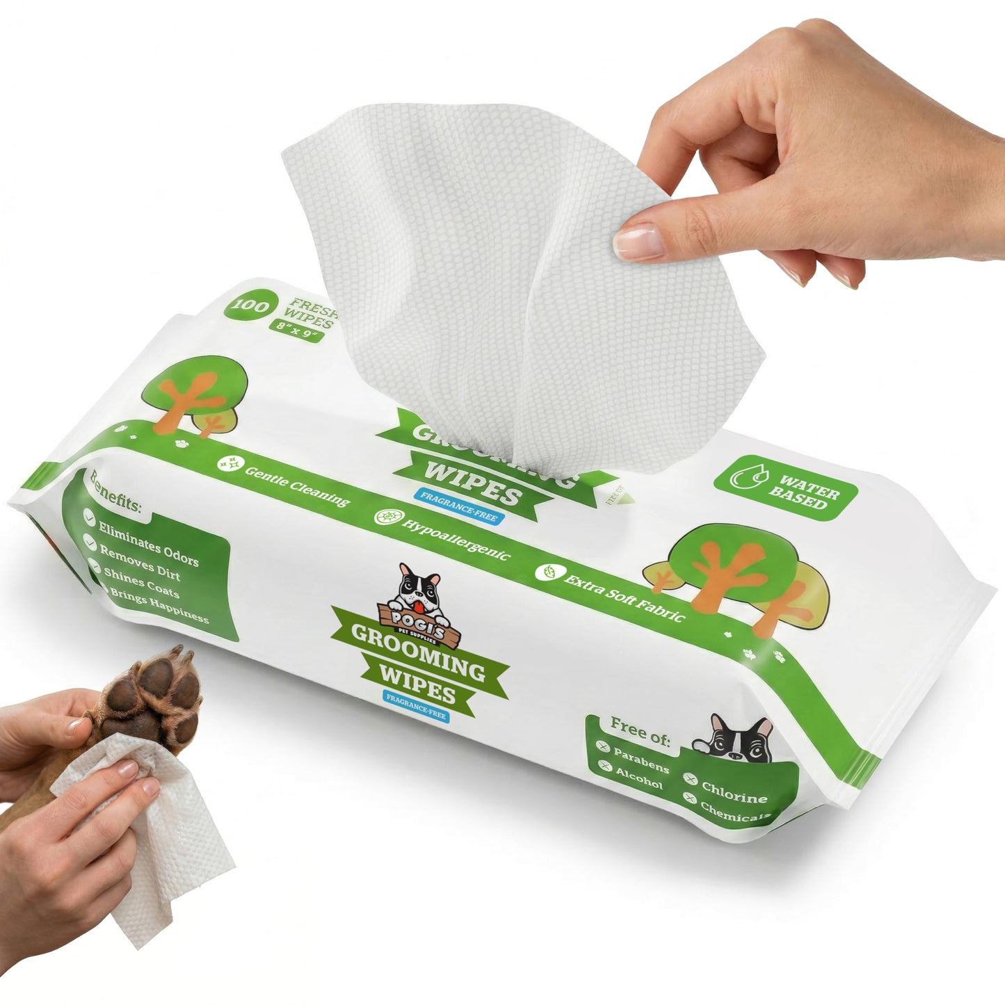 Pogi’s Dog Wipes – Hypoallergenic Pet Wipes for Paws, Body & Butt – Cleaning & Hydrating