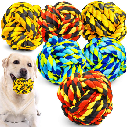 SHARLOVY Large Dog Chew Toys, Tough Dog Toys for Aggressive Chewers Large Breed,Heavy Duty Dental Dog Rope Toys Kit for Medium Dogs,5 Knots Indestructible Dog Toys