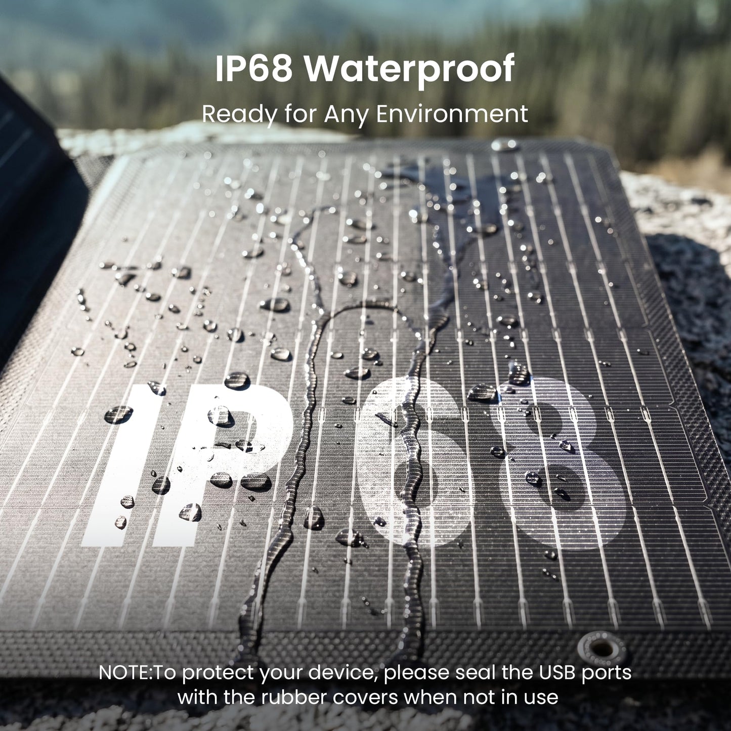 GEYOTO 45W Solar Panel Charger with Dual USB-C and USB-A,25.4% High Efficiency Foldable Solar Panel Charger,IP68 Waterproof Portable Solar Charger for Camping,Backpacking,Hiking,Phones,Power Bank