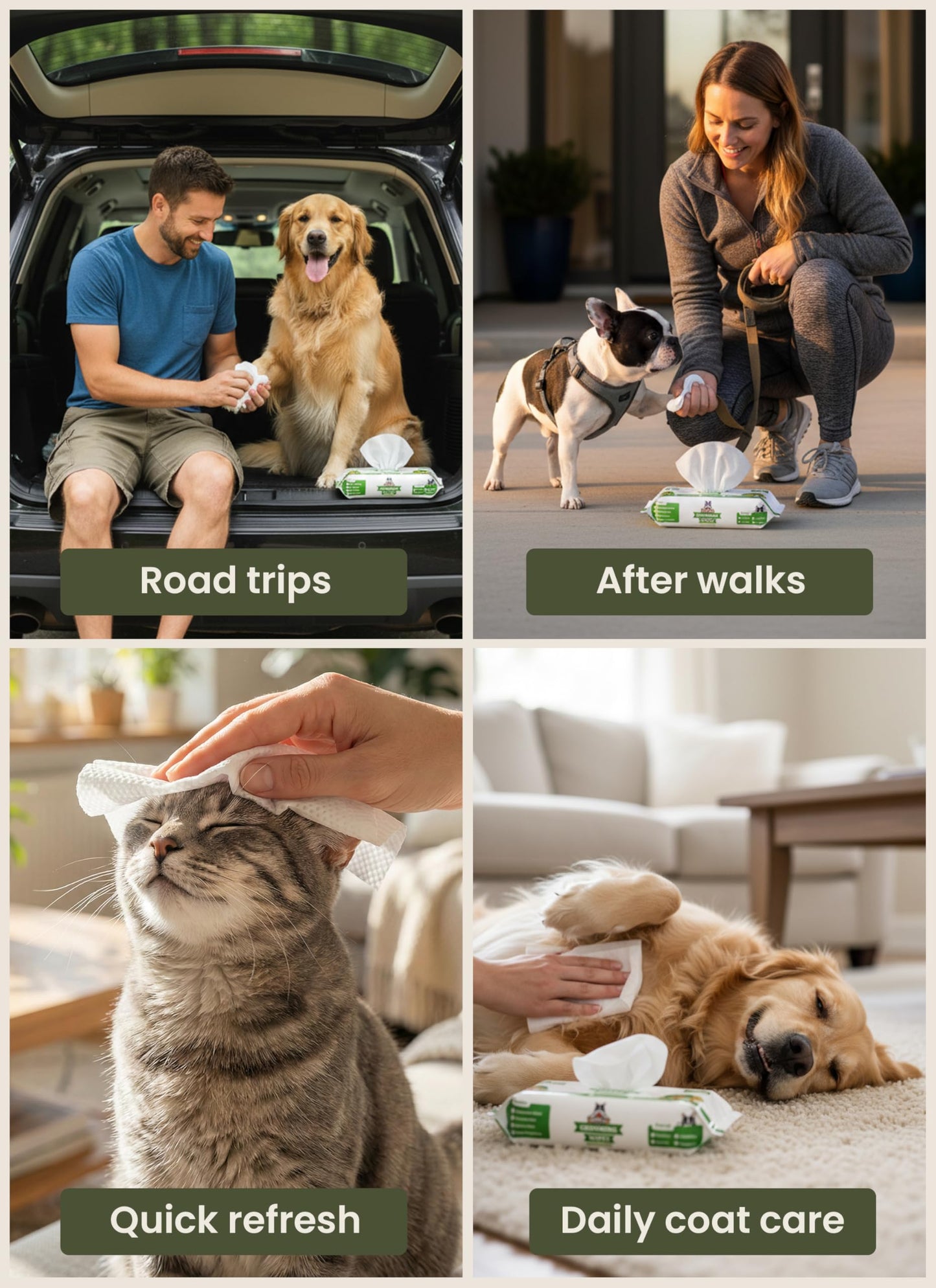 Pogi’s Dog Wipes – Hypoallergenic Pet Wipes for Paws, Body & Butt – Cleaning & Hydrating