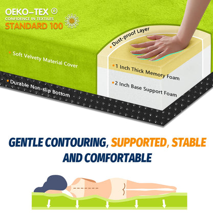 CYMULA Memory Foam Camping Mattress Pad, CertiPUR-US Sleeping Mat, Portable Roll Up Mattress for Adults, Camping Bed Pads for Sleepover, Car Bed with Travel Bag