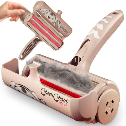 ChomChom Pet Hair Remover - Reusable Cat and Dog Hair Remover for Furniture, Couch, Carpet, Car Seats and Bedding - Eco-Friendly, Portable, Multi-Surface Lint Roller & Animal Fur Removal