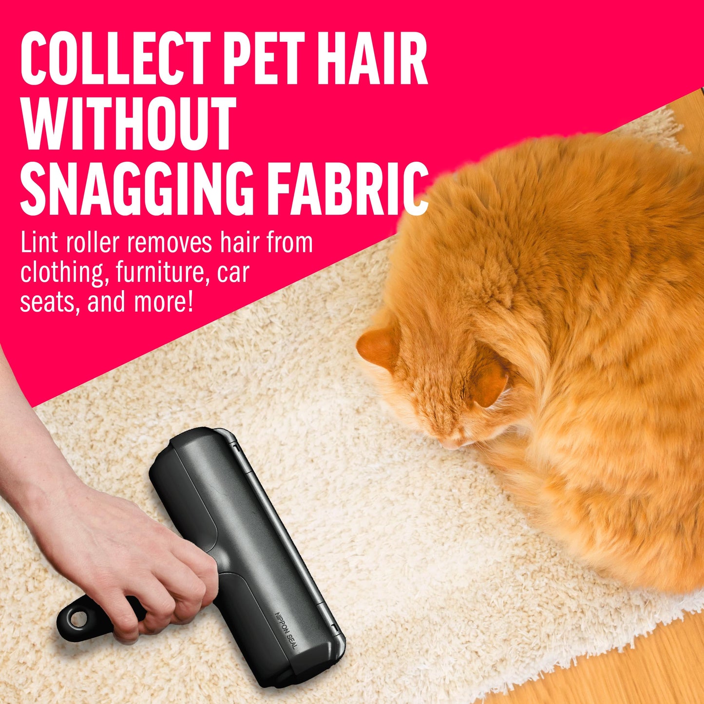 ChomChom Pet Hair Remover - Reusable Cat and Dog Hair Remover for Furniture, Couch, Carpet, Car Seats and Bedding - Eco-Friendly, Portable, Multi-Surface Lint Roller & Animal Fur Removal