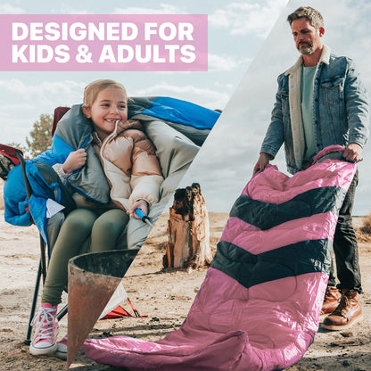 MalloMe Sleeping Bags for Adults Cold Weather & Warm - Backpacking Camping Sleeping Bag for Kids, Girls, Boys - Lightweight Camping Essentials Gear Accessories Hiking Sleep Must Haves Single & Double