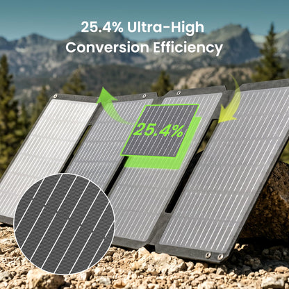 GEYOTO 45W Solar Panel Charger with Dual USB-C and USB-A,25.4% High Efficiency Foldable Solar Panel Charger,IP68 Waterproof Portable Solar Charger for Camping,Backpacking,Hiking,Phones,Power Bank