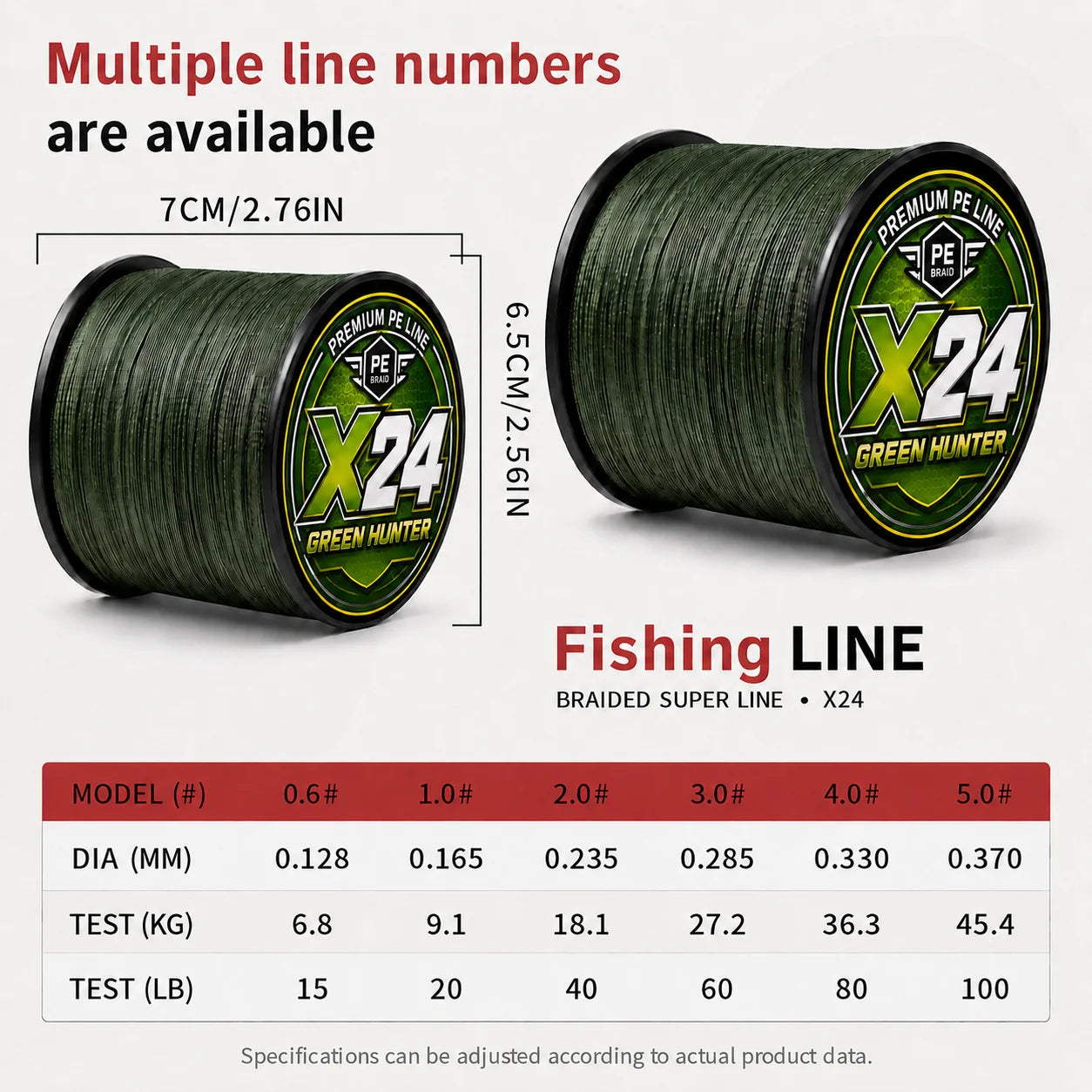 500M X24 PE Braided Fishing Line Green 24 Strands Super Strong Smooth Casting Multifilament Fishing Wire Fishing Accessories